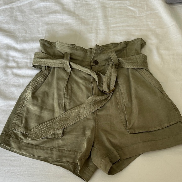 Pam & Gela High Waist Green Shorts - Picture 1 of 6